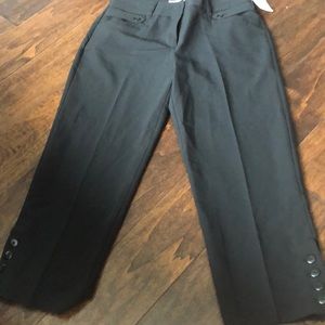 Black mid calf length dress pants